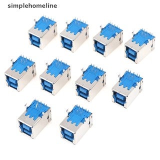 [simplehomeline] 10pcs USB 3.0 Type B Female Plug jack USB-B Right Angle AF Connector Terminal New Stock