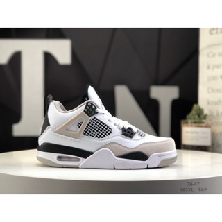 ลดราคา Jordan 4 "Military Black" สีเทา สีดําเย็บ DH6927-111 36-46