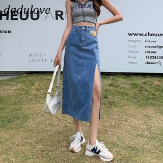 DaDulove💕 2023 New Korean Version of INS Slit High Waist Denim Skirt Niche Loose Skirt WOMENS A- line Skirt