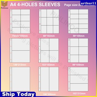 Arthur  Pinlinoo 10pcs A4 4-Holes 8-Pockets Sleeves Gaming Trading Card Album Pages D-Ring Binder 1-Pockets 2-Pockets