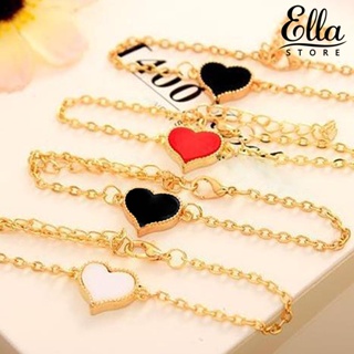 Ellastore123 สร้อยข้อมือ จี้รูปหัวใจ เครื่องประดับ สําหรับผู้หญิง