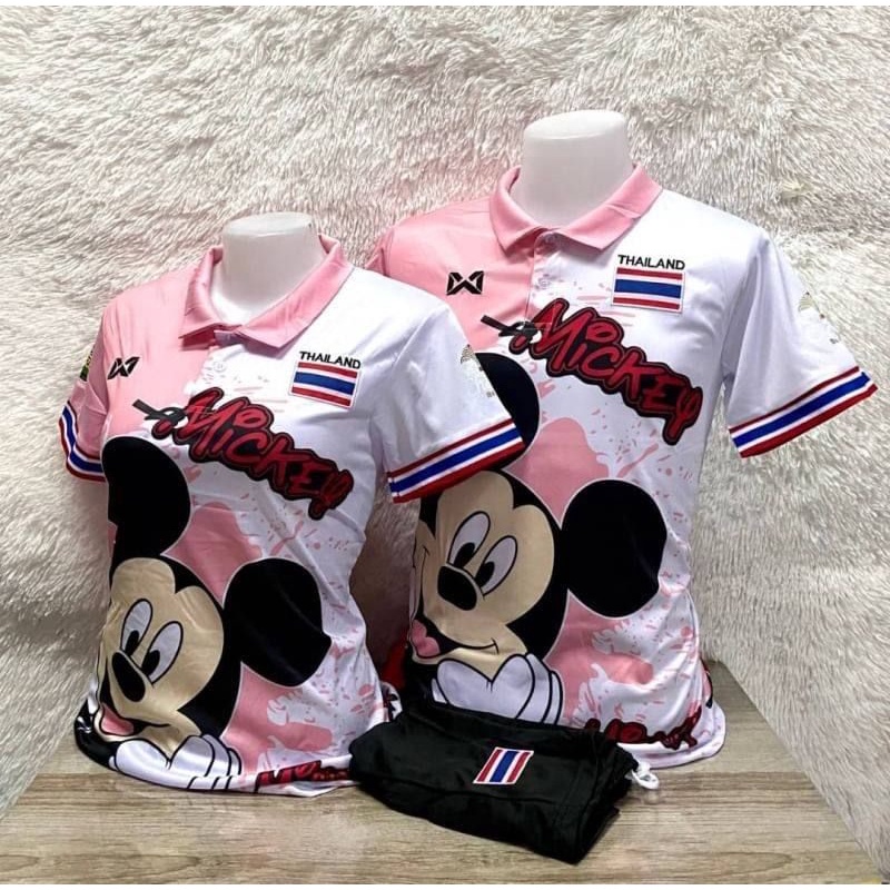 เสื้อกีฬาแขนสั้น ลายทีมมิกกี้เมาส์ Jersey Thaialnd 2024