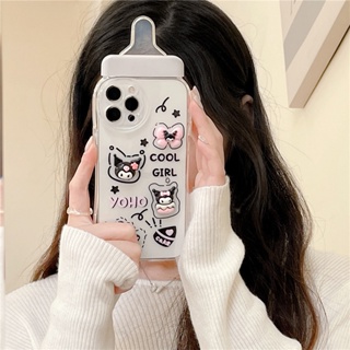 เคสโทรศัพท์มือถือ ป้องกันกระแทก ลายการ์ตูนคุโรมิน่ารัก สําหรับ iPhone 14 13 12 11 Pro Max 14promax