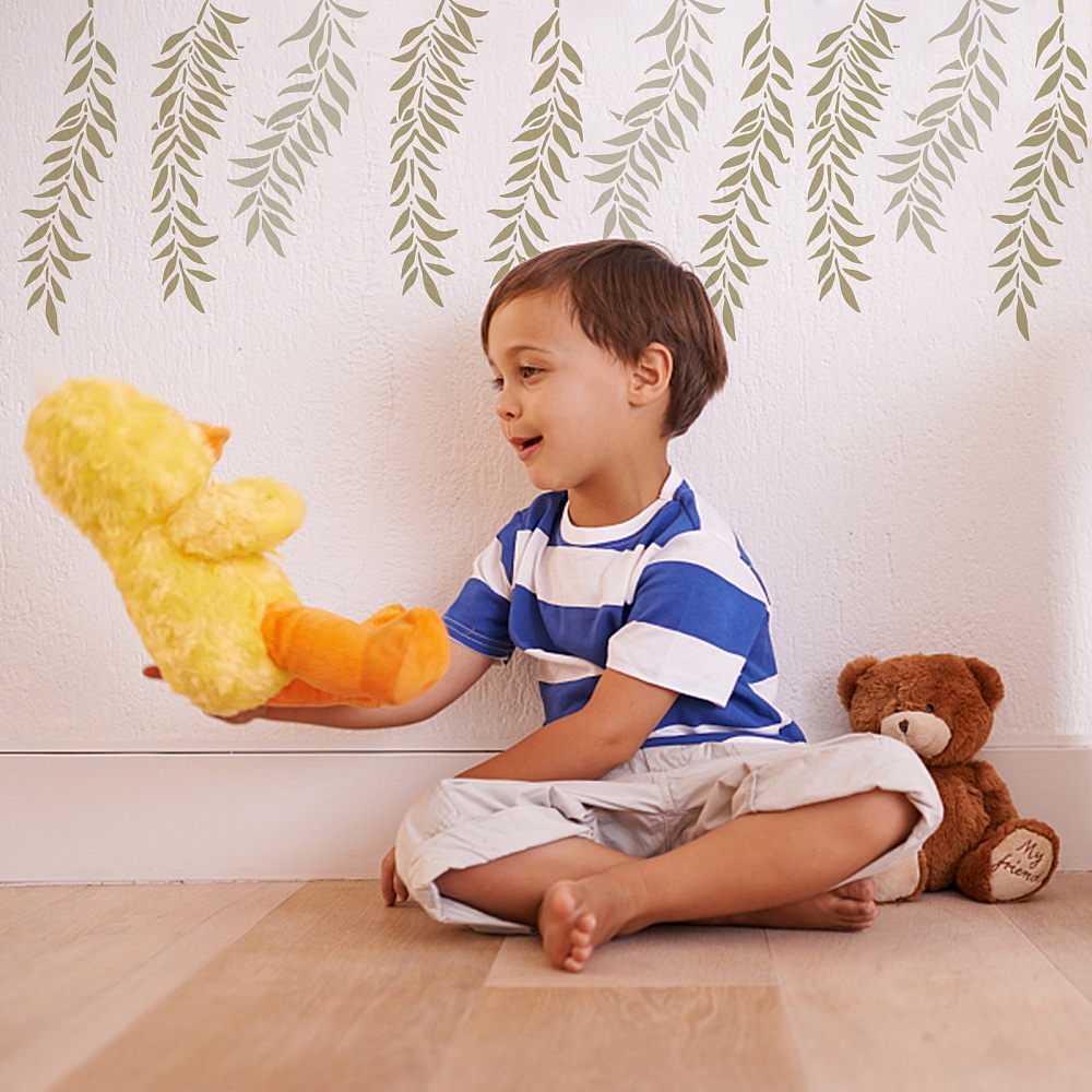 1pc BENECREAT Plant Themed Plastic Painting Stencils Willow Branches Reusable Drawing Template for Art Painting Scrabooking DIY Decor Walls Rooms and Furniture 30x21cm - รูปที่ 5