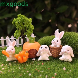 Mxgoods ตะกร้าเรซิ่น รูปปั้นกระต่าย ขนาดเล็ก สําหรับตกแต่งบ้าน สวน DIY