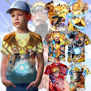 เสื้อยืด พิมพ์ลายการ์ตูนนารูโตะ Uzumaki Naruto แฟชั่นฤดูร้อน สําหรับเด็กผู้ชาย อายุ 3-13 ปี