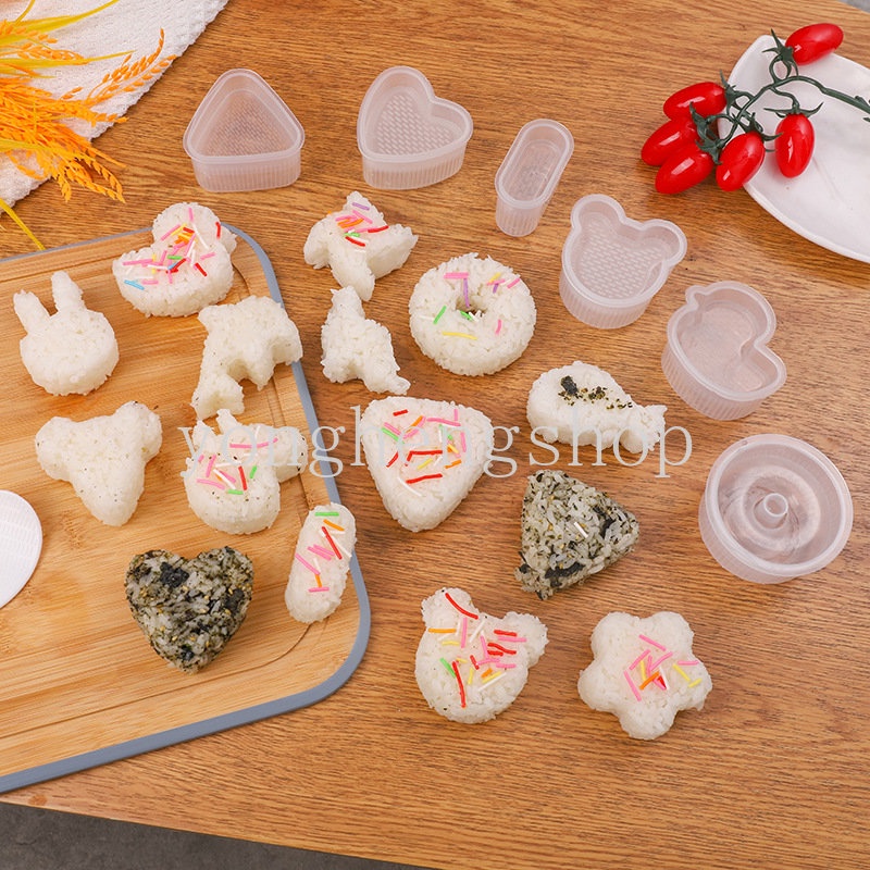 แม่พิมพ์ซูชิ ลายการ์ตูนญี่ปุ่น Nori Onigiri น่ารัก หลายรูปทรง ไม่เหนียวติด DIY เครื่องมือเบนโตะ เด็ก อาหารกลางวัน โปรดปราน ข้าวปั้น ข้าวปั้น บอลกด อุปกรณ์ครัว