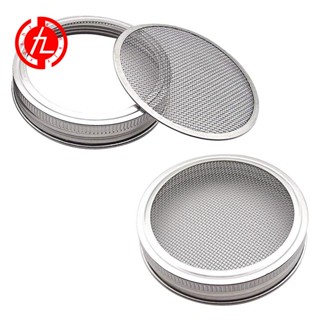 Set of 2 Stainless Steel Sprouting Jar Lid Kit for Superb Ventilation Fit for Wide Mouth Mason Jars Canning Jars for Making Organic Sprout Seeds in Your House/Kitchen