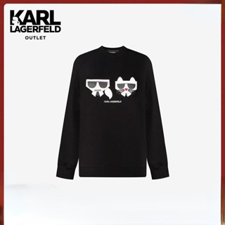 เสื้อกันหนาว ผ้าฝ้าย พิมพ์ลายการ์ตูน KARL LAGERFELD KOCKTAIL