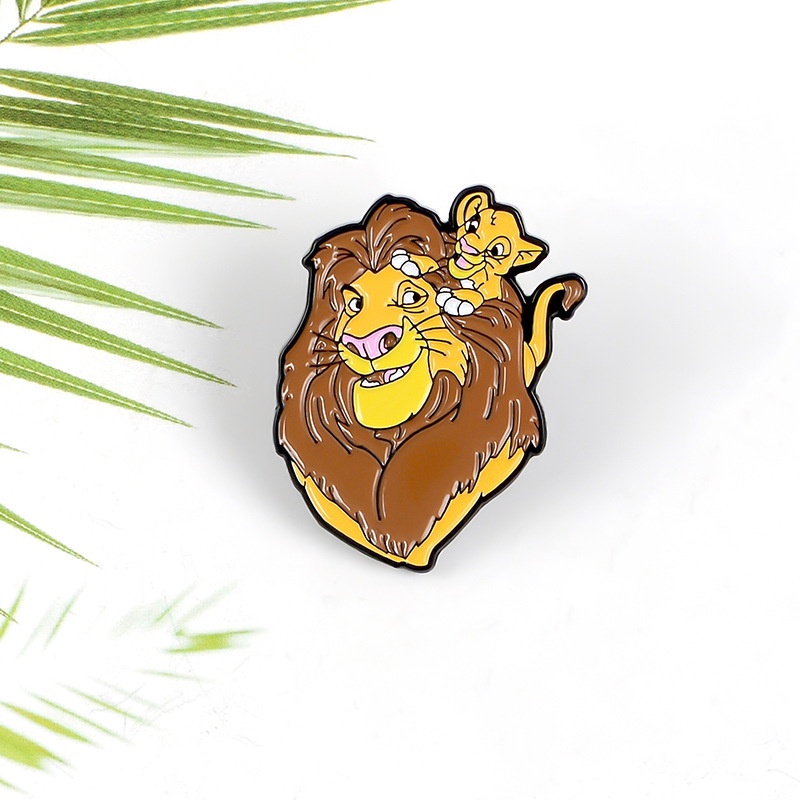 Animal Lion Enamel Pins Cartoon Animation Fierce Lion King Lapel Brooches Badge Jewelry Accessories Gift for Kid ราคา ถูกที่สุด ดีลบีเคเค แกลเลอรีภาพที่ 5