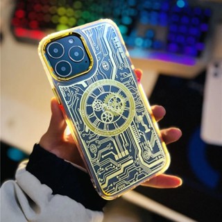 เคสโทรศัพท์มือถือแบบแข็ง บางมาก แม่เหล็กใส สีม่วงเข้ม หรูหรา สําหรับ iPhone 14PROMAX 12PROMAX 13PROMAX 14PLUS