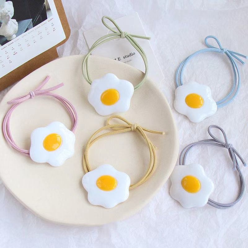 พร้อมส่งCOD rubber band ยางรัดผม ยางรัดผมหางม้า ไข่ลวกน่ารัก สไตล์เกาหลี ยางรัดผมแฟชั่น  เครื่องประดับผม ส่งเร็ว