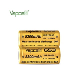 Vapcell IMR26650 G53 5300mAh 3.7V ได้ถ่าน 2 ก้อน ของแท้ ถ่าน