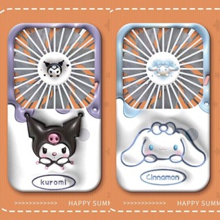 พัดลมมือถือ ขนาดเล็ก พอร์ตชาร์จ Usb ลายการ์ตูนอนิเมะ Cinnamoroll Kuromi Sanrio น่ารัก แฟชั่นฤดูร้อน สําหรับหอพักนักเรียน