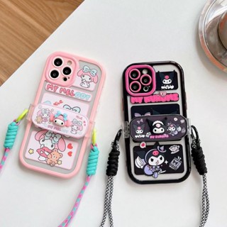 เคสโทรศัพท์มือถือ ลายการ์ตูนมายเมโลดี้ พร้อมสายสะพายข้าง สําหรับ Iphone 13promax 12 11