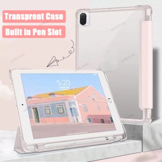 เคสหนัง TPU นิ่ม แบบฝาพับ ปิดด้านหลัง ตั้งหลับอัตโนมัติ พร้อมช่องใส่ดินสอ สําหรับ Xiaomi Pad 5 Pro 11 นิ้ว Redmi Pad 10.61 Xiaomi Pad 5 Pro 12.4 นิ้ว