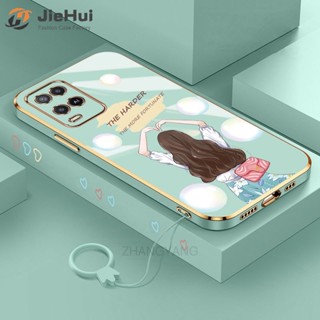 Jiehui เคสโทรศัพท์มือถือ ซิลิโคนนิ่ม TPU ลายการ์ตูน พร้อมสายคล้อง สําหรับ oppo a54