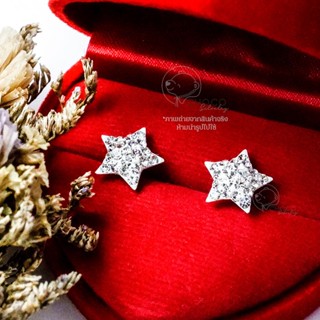 S925 ต่างหูดาวเงินแท้เพชร CZ Sterling silver stud earrings ET66