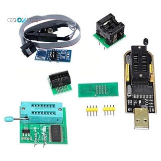 อะแดปเตอร์ CH341A 24 25 Series EEPROM Flash BIOS USB โปรแกรมเมอร์ + คลิปทดสอบ SOIC8 SOP8 + แฟลช SPI 1.8V + SOP8 SOIC8 to DIP8 1 ชุด