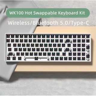 Weikav WK100 ชุดคีย์บอร์ดเมคคานิคอลไร้สาย RGB Backlit Hot-swappable Mechanical Keyboard