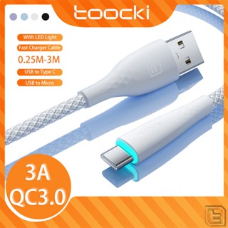 Toocki 3A USB Type C สายชาร์จเร็ว USB C สายชาร์จข้อมูล Micro USB สําหรับ Samsung S21 S20 Xiaomi โทรศัพท์มือถือ