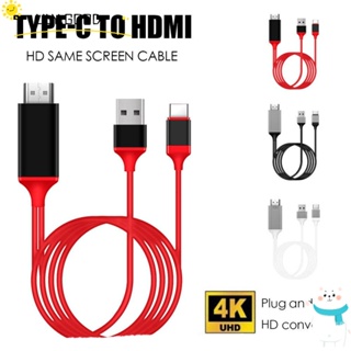 Lily สายเคเบิลหน้าจอโปรเจคเตอร์ Type-C เป็น HDMI 1080P HDTV 4K HD