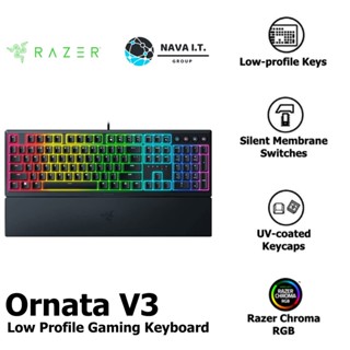 COINSคืน15%⚡FB9JMZV6⚡ RAZER GAMING KEYBOARD ORNATA V3 LOW PROFILE GAMING KEYBOARD รับประกัน 2ปี