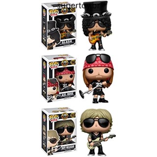 Funko Rocks: Pop Music Guns N Roses ฟิกเกอร์แอกชัน Slash, Axl Rose, Duff McKagan 50 51 52