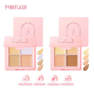 Pinkflash คอนซีลเลอร์ 4 สี น้ําหนักเบา ปกปิดรอยแตกลายร่อง และซ็อกเก็ตตาดํา ปรับผิวหน้าให้กระจ่างใส