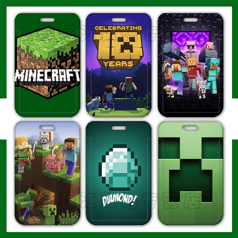 อะนิเมะการ์ตูน MC Minecraft Student School ID Card Cover Bus Card Metro Card Holder