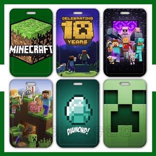 กระเป๋าใส่บัตรประจําตัวประชาชน ลายการ์ตูนอนิเมะ MC Minecraft สําหรับนักเรียน