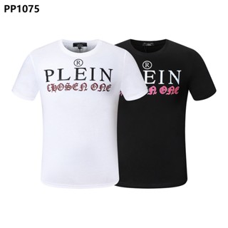 New Style Harajuku PHILIPP PLEIN Men T-Shirt Street Wear Short-Sleeved PP Cotton Round Neck Men Letter Print Tops p_01