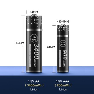 PALO ถ่านชาร์จ aa 1.5V แบตเตอรี่ลิเธียม เครื่องชาร์จถ่าน USB 4 slot smart suitable for AA AAA Li-ion ถ่าน