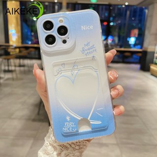 เคสโทรศัพท์มือถือแบบนิ่ม ใส พร้อมช่องใส่บัตร รูปหัวใจ สําหรับ OPPO A55 A54 A53 A32 A33 2020 A53S 4G A11S 2022 A92 A72 A52 A5 A3S A9 A5 2020