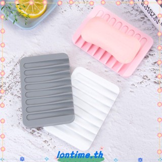 LONTIME Silicone Soap Holder Shower Tray Storage Dish Plate Drain Rack