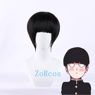 Misscoo วิกผมคอสเพลย์ คอสเพลย์อนิเมะ Mob Psycho 100 Shigeo Kageyama สีดํา ทนความร้อน