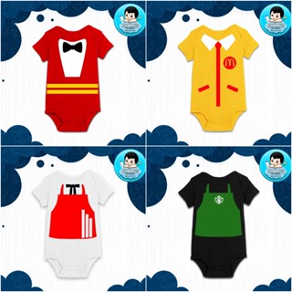 Jollibee/mcdo/kfc/starbucks ชุดเสื้อผ้า พิมพ์ลาย สําหรับเด็กทารก Onesie ZGXL