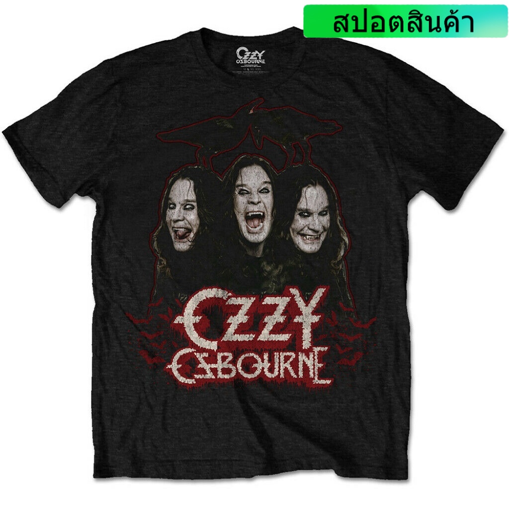 เสื้อยืด ลาย Ozzy Osbourne Crowsbars สีดํา สําหรับผู้ชาย ผ้าฝ้ายแท้