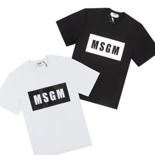 【พร้อมส่ง】เสื้อยืดแขนสั้น พิมพ์ลายโลโก้กล่อง MSGM สไตล์คลาสสิก สําหรับผู้ชาย และผู้หญิง