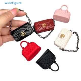 Widefigure 1:12 บ้านตุ๊กตาจิ๋วกระเป๋าถือโซ่กระเป๋าสะพายกระเป๋าตุ๊กตาของเล่นตกแต่งดี