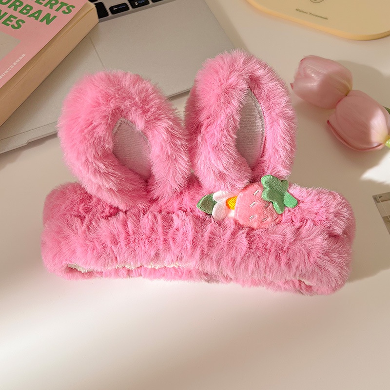 ใหม่ ที่คาดผมหูกระต่ายน่ารัก สตรอเบอร์รี่ หมี ตุ๊กตา ที่คาดผม ล้างเครื่องสําอาง แฟชั่น เด็กผู้หญิง เครื่องประดับผม