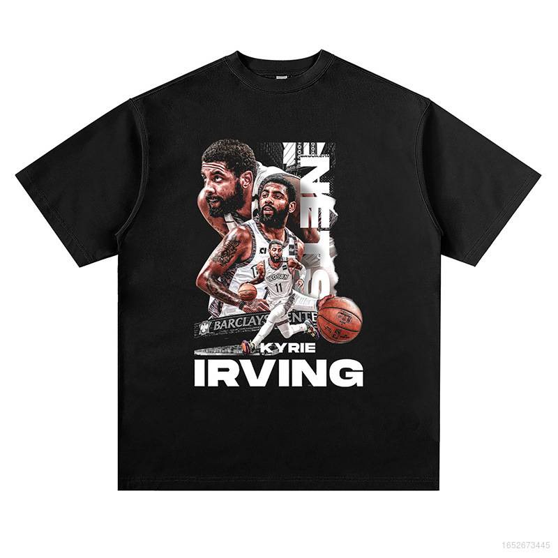[S-5XL]Plus NBA Nets Kyrie Irving Fan T shirt Short Sleeve Sport Tops Round Neck Training wear Vinta