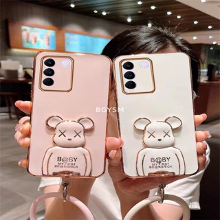 ใหม่ พร้อมส่ง ขายดี เคสโทรศัพท์มือถือ ปิดด้านหลัง ลายหมี สไตล์เรโทร พร้อมสายคล้องมือ แฟชั่น สําหรับ VIVO V29 5G X90 Pro V295G 2023