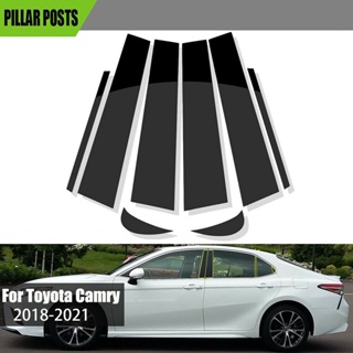 ใหม่ สติกเกอร์ติดเสาประตูหน้าต่างรถยนต์ สีดํามันวาว สําหรับ Toyota Camry 2007-2021 2022