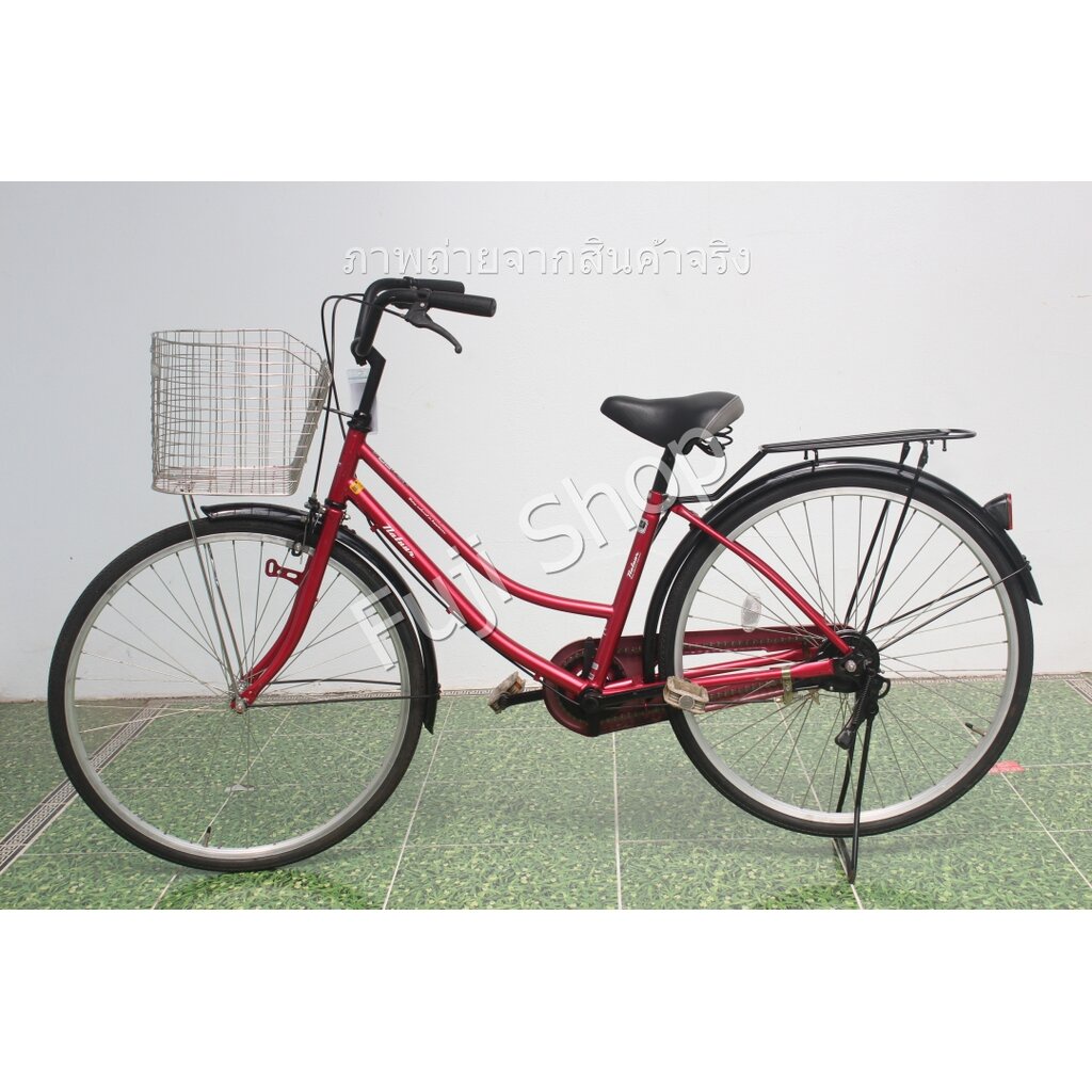 จักรยานแม่บ้านญี่ปุ่น - ล้อ 26 นิ้ว - ไม่มีเกียร์ - สีแดง [จักรยานมือสอง]