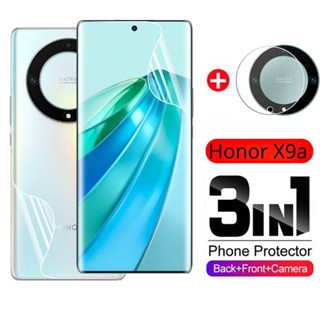 Honorx9a 3 in 1 ฟิล์มไฮโดรเจล ป้องกันหน้าจอ ด้านหลัง ฟิล์มป้องกันเลนส์กล้องด้านหลัง สําหรับ Honor X9a 5G X9 a