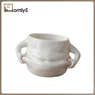 [Homyl5] แก้วกาแฟเซรามิค ลายตลก พร้อมหูจับ สีขาว สําหรับงานแต่งงาน บ้าน