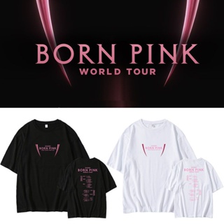 BLACKPINK BORN PINK Concert Same Cotton T-shirt Plus Size Short-sleeved Tops Women Korean Version INS Loose Student