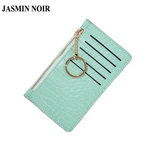 Jasmin NOIR กระเป๋าสตางค์ใบยาว มีซิป ลายหนังจระเข้ เรียบง่าย สําหรับสตรี