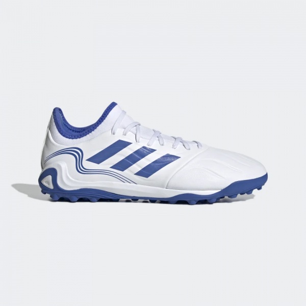 (SALE)Adidas รองเท้าฟุตบอล / ร้อยปุ่ม Copa Sense.3 TF | Cloud White/Hi-Res Blue/Legacy Indigo ( GW4963 )